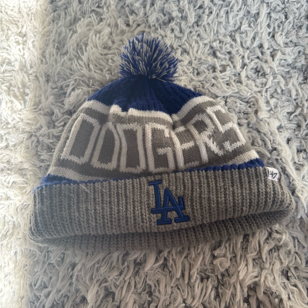 47 Brand Dodgers Knit Beanie in Blue and Gray